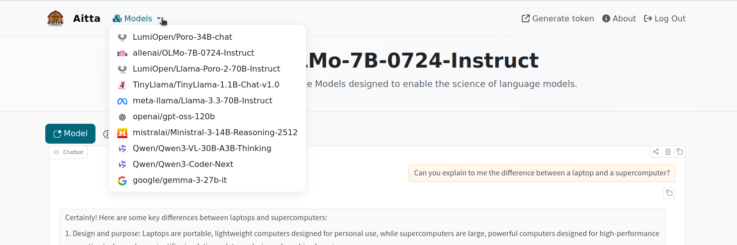 Hovering the mouse over the "Models" text at the top of the page shows a list of all models.